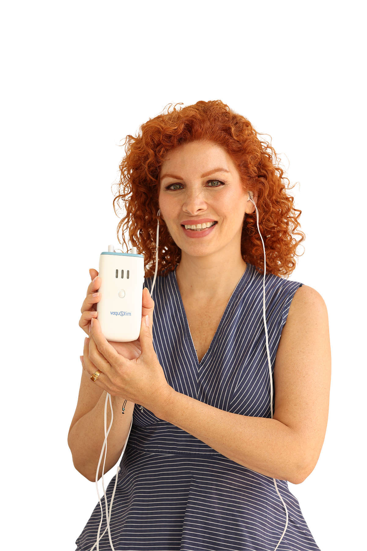 Woman using Vagustim device